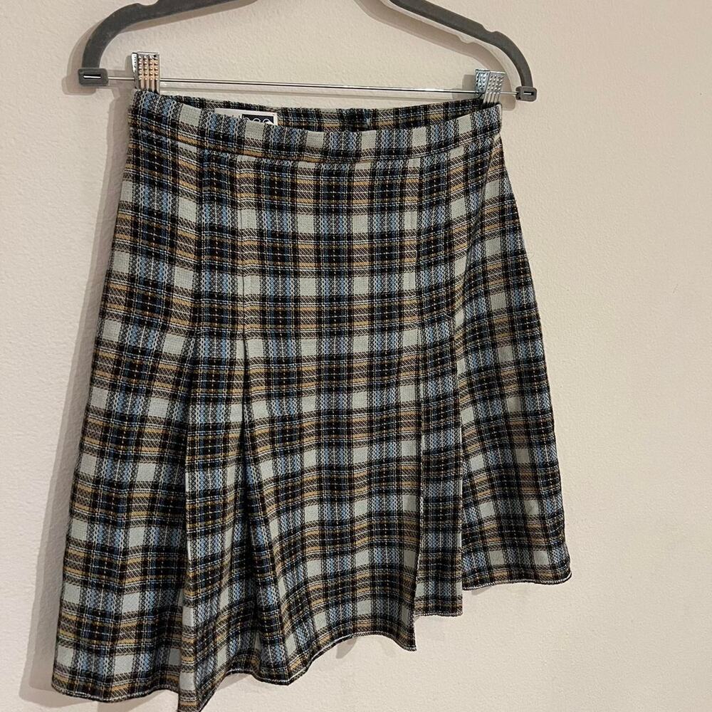 vintage pleated plaid skirt